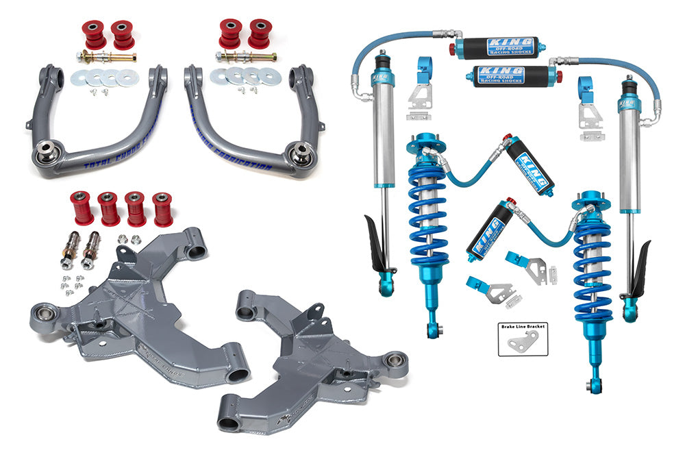 TACOMA-24-25-K3A | MID TRAVEL LIFT KIT W/ FRONT & REAR 2.5 INCH DIAMETER ADJUSTABLE KING SHOCKS - 4TH GEN TACOMA