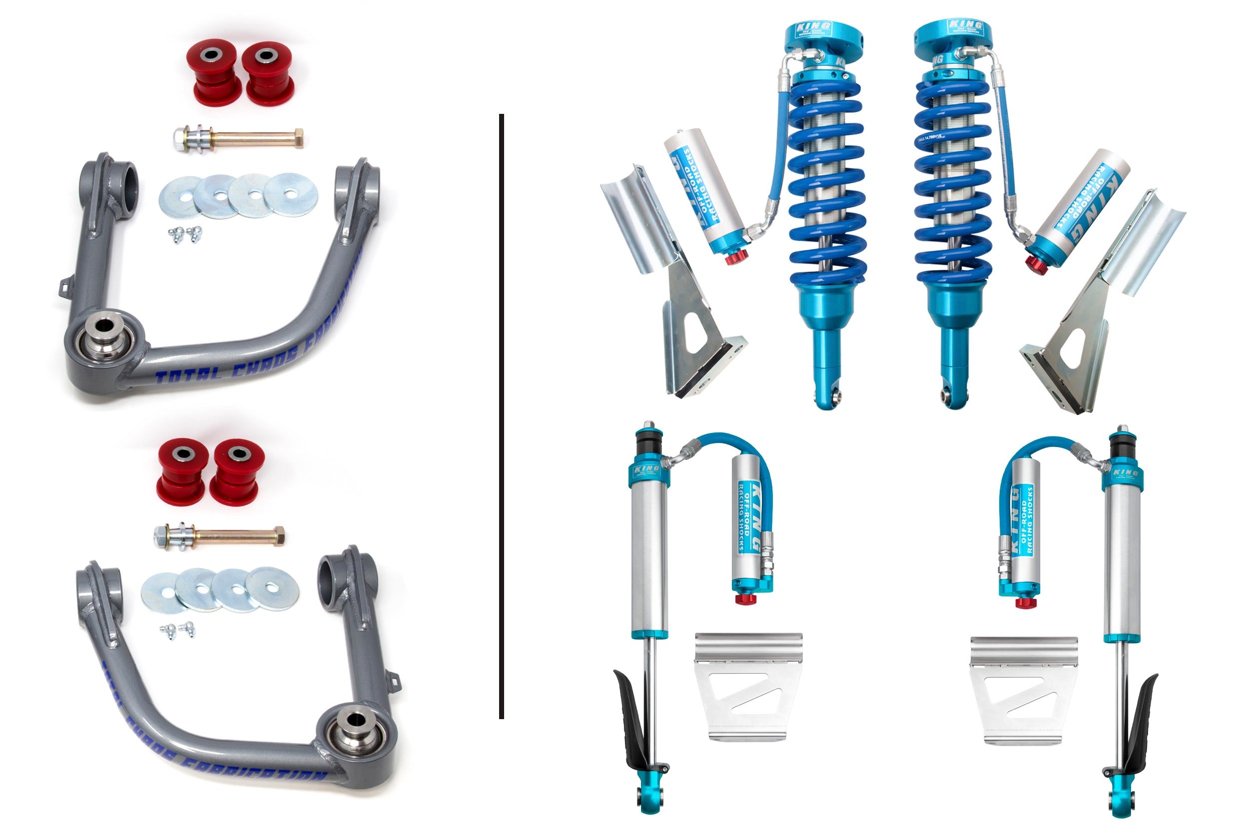 PRADO150-10-25-K2A | UCA W/ FRONT AND REAR 2.5 INCH DIAMETER ADJUSTABLE SHOCKS - PRADO 150