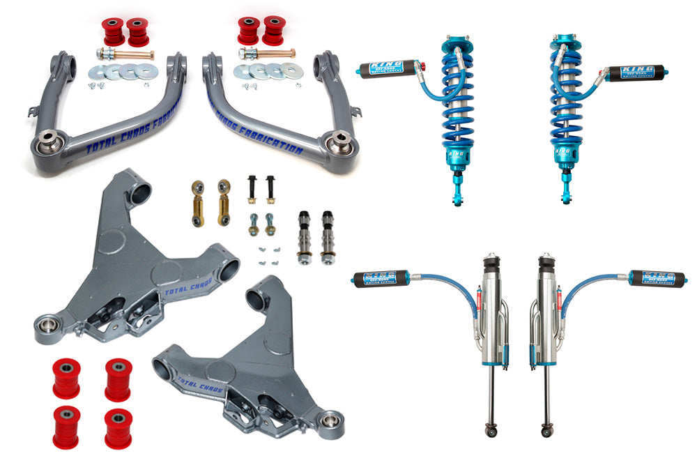 TUNDRA-07-30-K3A // Mid Travel Lift Kit W/ Front and Rear 3.0 Inch Diameter Adjustable Shocks: 2007-2021 Tundra